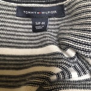 TOMMY HILFIGER Women's Striped Open-front Poncho Cardigan Sweater S